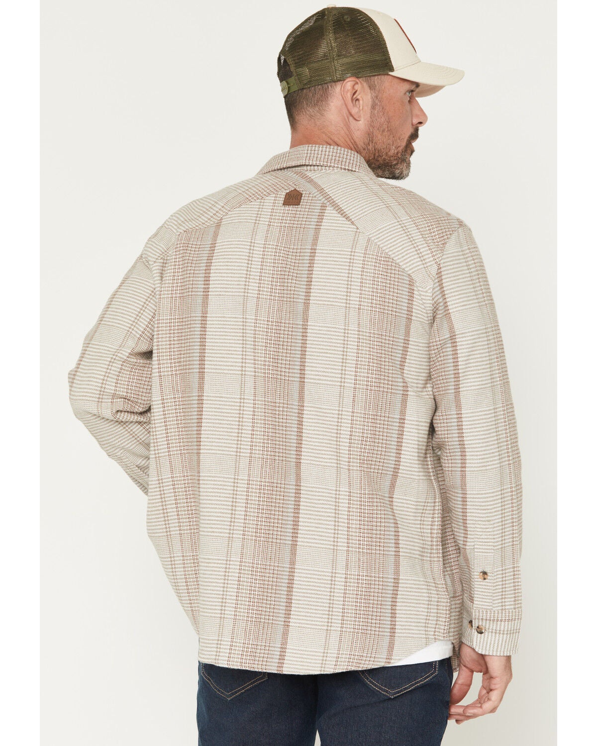 Image #4 - Dakota Grizzly Men's Dexter Plaid Print Long Sleeve Button-Down Flannel Shirt, Cream, hi-res
