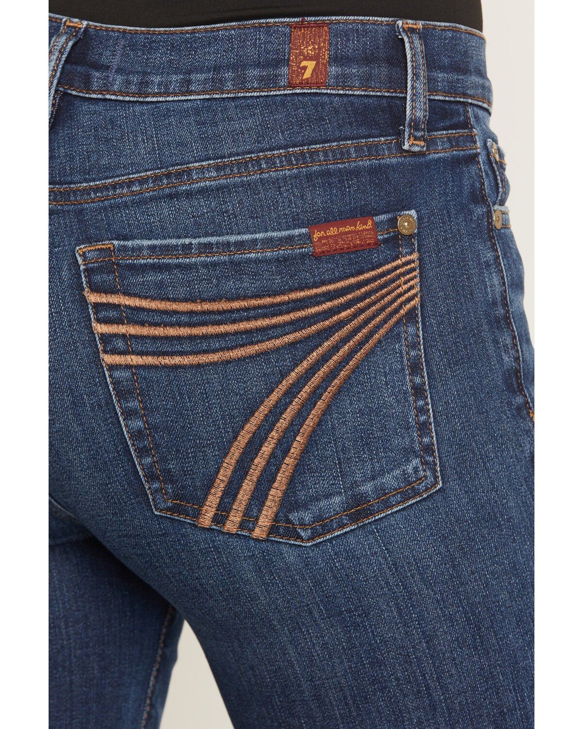 Image #4 - 7 For All Mankind Women's Loom Dark Wash Mid Rise Dojo Trouser Stretch Denim Jeans, Dark Wash, hi-res
