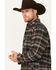 Image #2 - Dakota Grizzly Men's Wade Plaid Print Button-Down Zip Flannel Jacket, Charcoal, hi-res