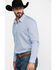 Image #3 - Scully Signature Soft Series Men's X Geo Print Long Sleeve Western Shirt, Blue, hi-res