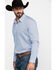 Image #3 - Scully Signature Soft Series Men's X Geo Print Long Sleeve Western Shirt , Blue, hi-res
