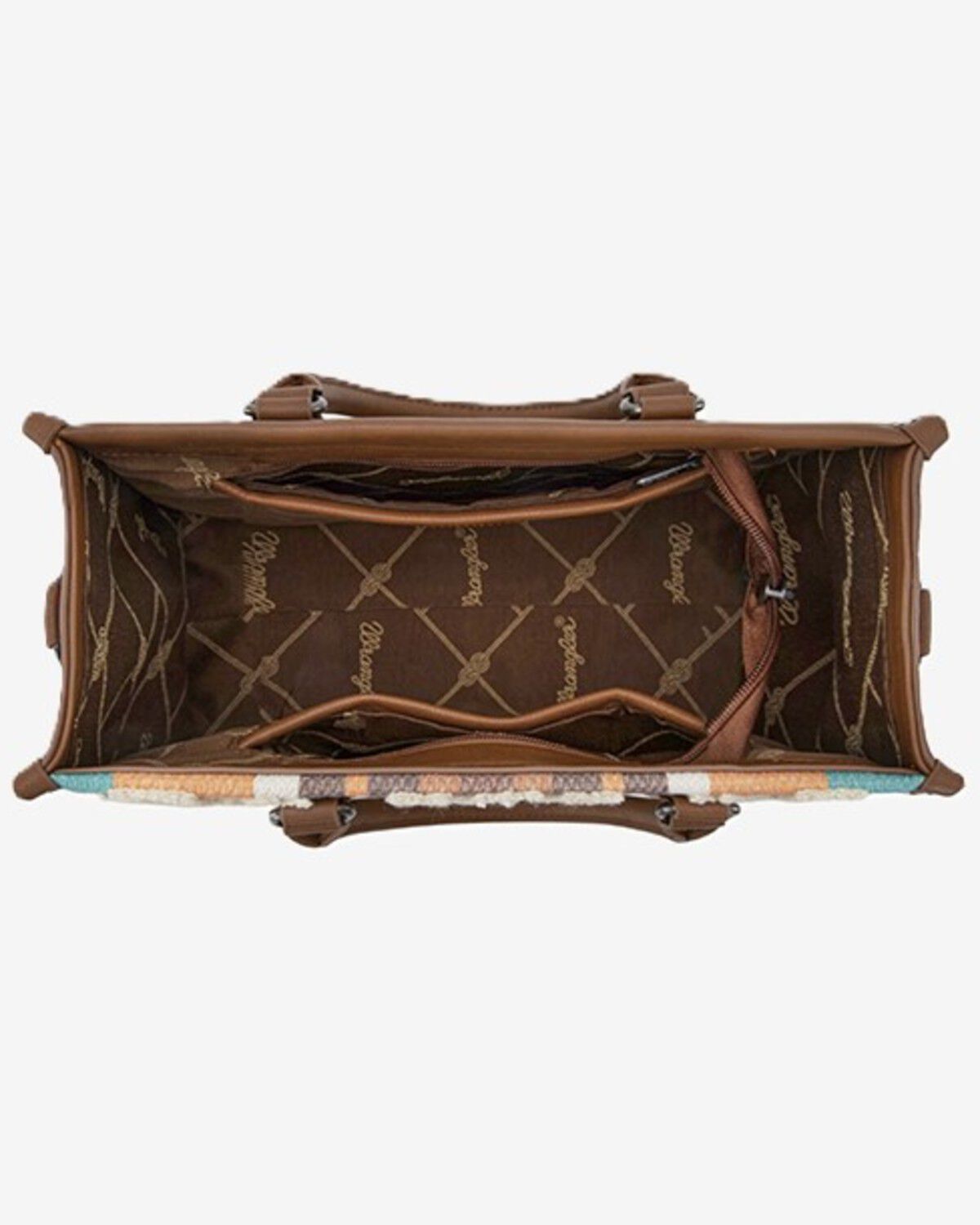 Image #3 - Wrangler Women's Sherpa Southwestern Print Canvas Crossbody Tote, Brown, hi-res