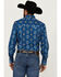 Image #4 - Ely Walker Men's Southwestern Print Long sleeve Pearl Snap Western Shirt, Indigo, hi-res