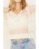 Image #3 - Cleo + Wolf Women's Blythe Deep V Weave Hooded Pullover , Cream, hi-res