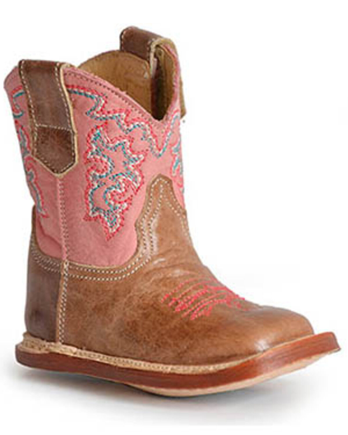Image #1 - Roper Infant Girls Cowbabies Parker Western Boots - Broad Square Toe, Tan, hi-res