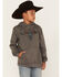Ariat Boys' Southwestern Steer Head Logo Graphic Hooded Sweatshirt, Grey, hi-res