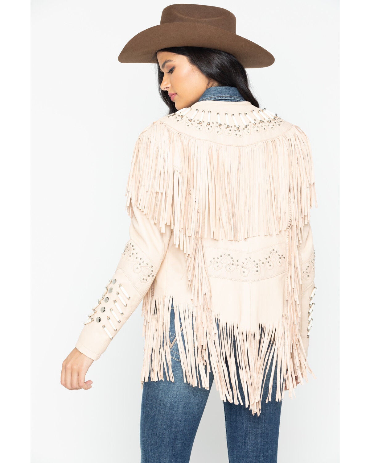 studded fringe leather jacket