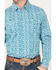 Wrangler 20X Men's Advanced Comfort Paisley Print Long Sleeve Snap Western Shirt, Teal, hi-res