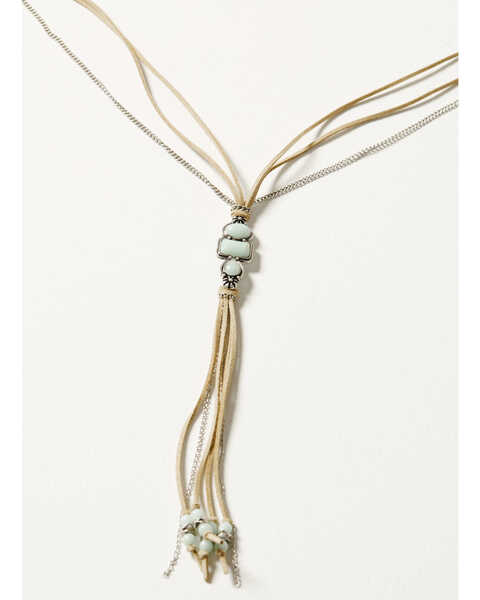 Image #1 - Shyanne Women's Luna Bella Turquoise Tassel Necklace , Silver, hi-res
