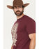 Image #2 - Moonshine Spirit Men's Viva La Raza Short Sleeve Graphic T-Shirt, Burgundy, hi-res
