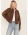 Rock & Roll Denim Women's Corduroy Button-Down Long Sleeve Shirt , Brown, hi-res