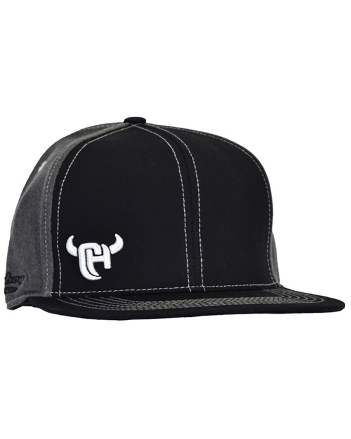 Image #1 - Cowboy Hardware Men's Mini 3D Logo Flat Bill Cap, Black, hi-res