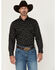 Image #1 - Cody James Men's Saddle Peak Floral Print Long Sleeve Snap Western Shirt, Black, hi-res