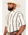Image #2 - Ferrell Men's Tek Outlaw Southwestern Striped Print Short Sleeve Snap Performance Western Shirt, White, hi-res