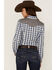 Image #3 - Roper Women's Plaid Print Long Sleeve Western Pearl Snap Shirt, Blue, hi-res