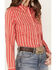 Image #3 - Wrangler Women's Striped Long Sleeve Western Pearl Snap Shirt, , hi-res