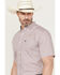 Image #2 - Ariat Men's Rafael Wrinkle Free Geo Print Short Sleeve Button-Down Western Shirt, Light Purple, hi-res