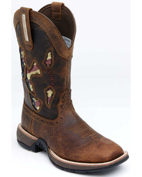 RANK 45 Women's Lite Flag Western Performance Boots - Broad Square Toe, Brown, hi-res