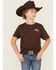 Image #2 - Cody James Boys' Southwestern Skull Short Sleeve Graphic T-Shirt, Dark Brown, hi-res