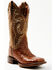 Dan Post Women's Exotic Full-Quill Ostrich Western Boots - Broad Square Toe, Brown, hi-res