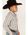 Image #2 - Cody James Boys' Plaid Print Long Sleeve Snap Western Shirt , White, hi-res