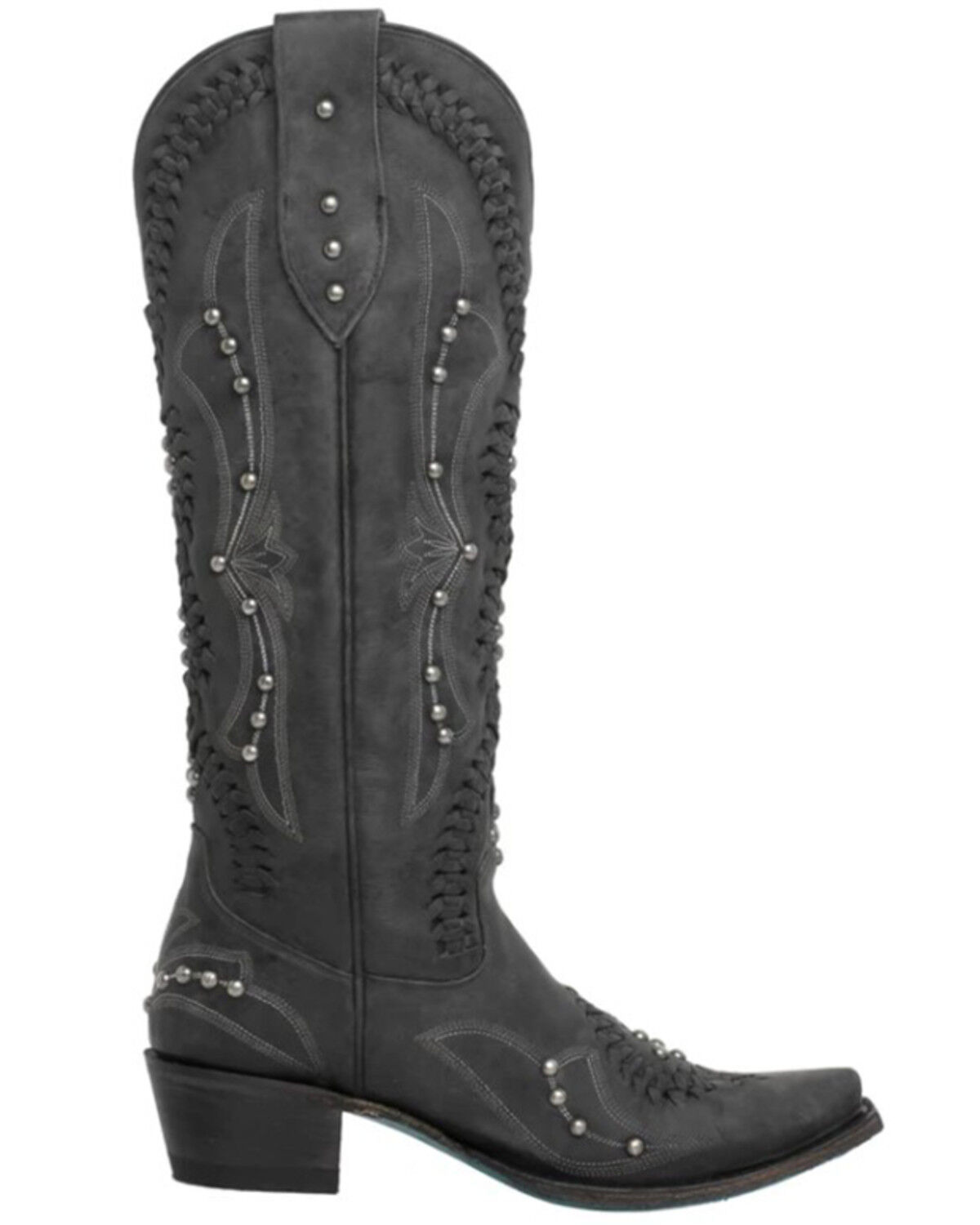 Image #2 - Lane Women's Cossette Studded Western Boots - Snip Toe, Jet Black, hi-res