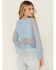 Image #4 - Trixxi Women's Solid Lace Long Bell Sleeve Shirt, Blue, hi-res
