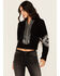 Image #2 - Idyllwind Women's Dallas Sequins Cropped Zip Front Sweater, Black, hi-res