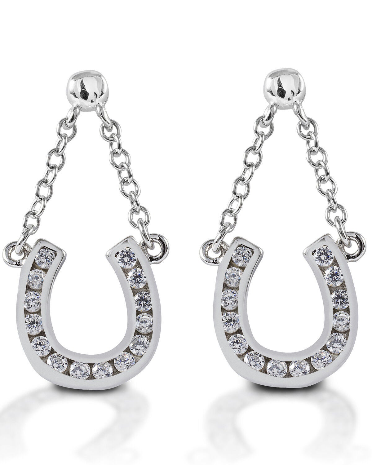 Kelly Herd Women's Horseshoe Dangle Earrings, Silver, hi-res