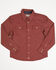 Image #1 - Cody James Toddler Boys' NFR Geo Print Long Sleeve Snap Stretch Western Shirt, Burgundy, hi-res