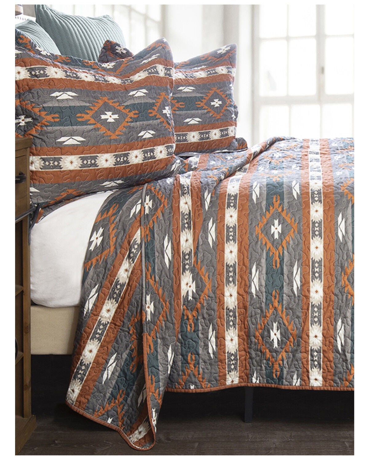 Image #3 - Carstens Home Wrangler Checotah King Quilt Set - 3 Piece, Multi, hi-res