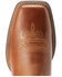 Ariat Women's Round Up Embossed Floral Print Performance Western Boots - Broad Square Toe , Brown, hi-res