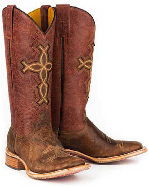 Image #3 - Tin Haul I Believe Cowgirl Boots - Square Toe, Brown, hi-res