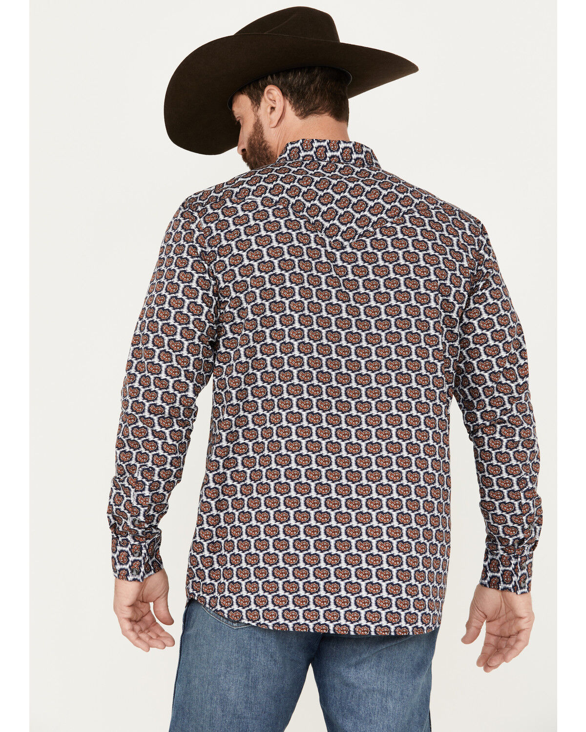 Image #4 - Moonshine Spirit Men's Stepping Stone Long Sleeve Western Snap Shirt, Navy, hi-res