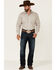 Resistol Men's Grey Glenview Geo Print Long Sleeve Button-Down Western Shirt , Grey, hi-res