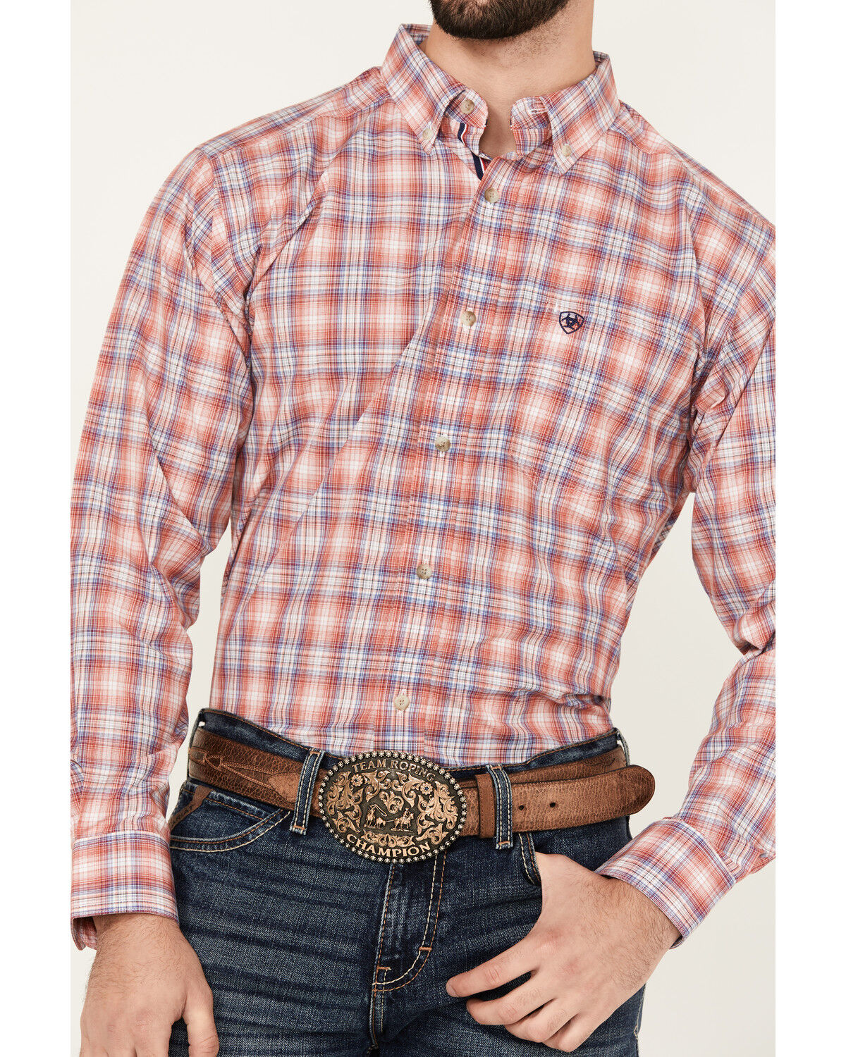 Image #3 - Ariat Men's Darvey Plaid Print Long Sleeve Button-Down Performance Western Shirt, , hi-res