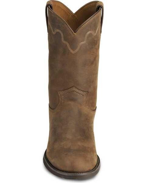Image #4 - Justin Men's Stampede Roper Western Boots - Round Toe, Bay Apache, hi-res