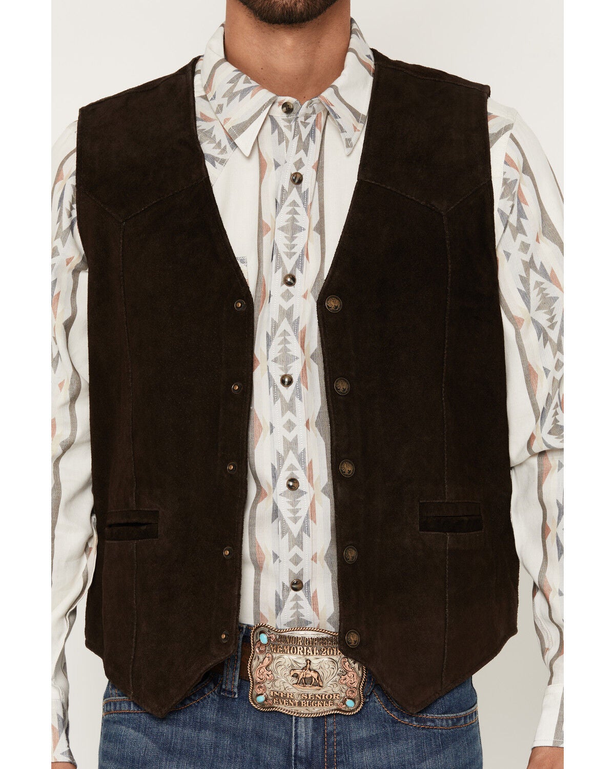 Image #3 - Cody James Men's Angus Suede Vest, Brown, hi-res