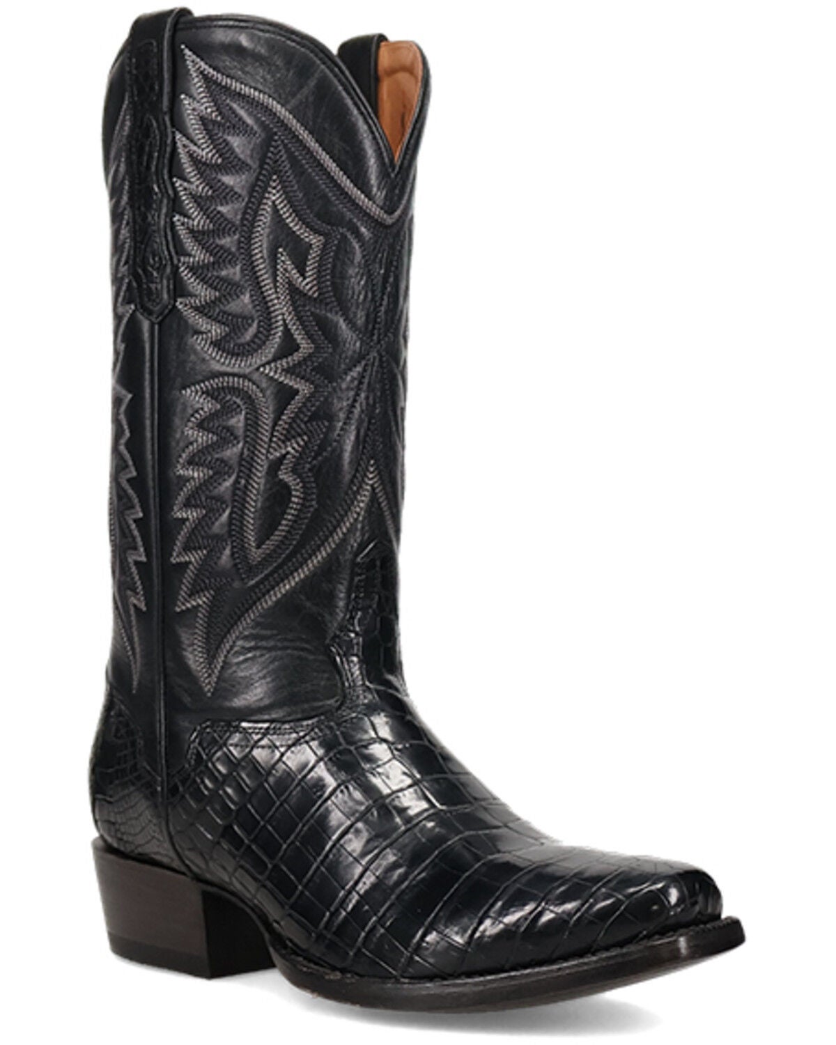 El Dorado Men's Nile Exotic Crocodile Western Boots - Square Toe, Black, hi-res