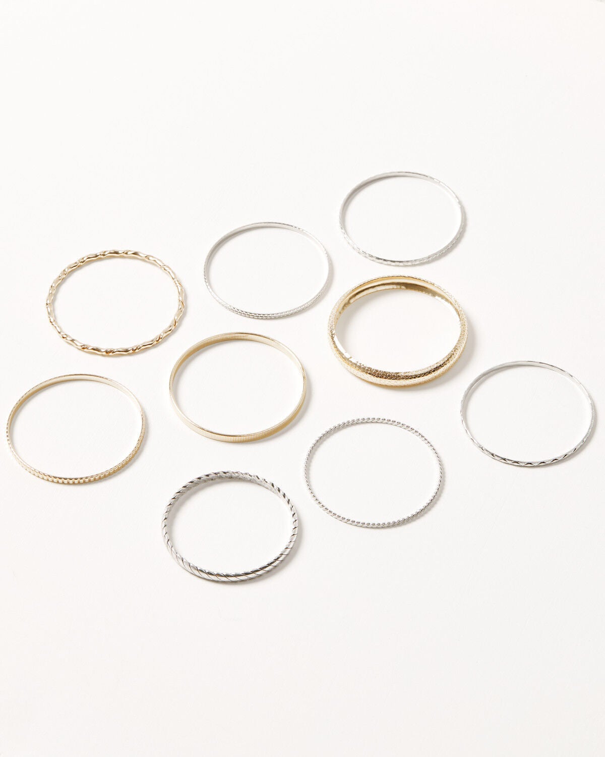 Image #1 - Shyanne Women's Multi Bangle Set - 9 Piece, Multi, hi-res