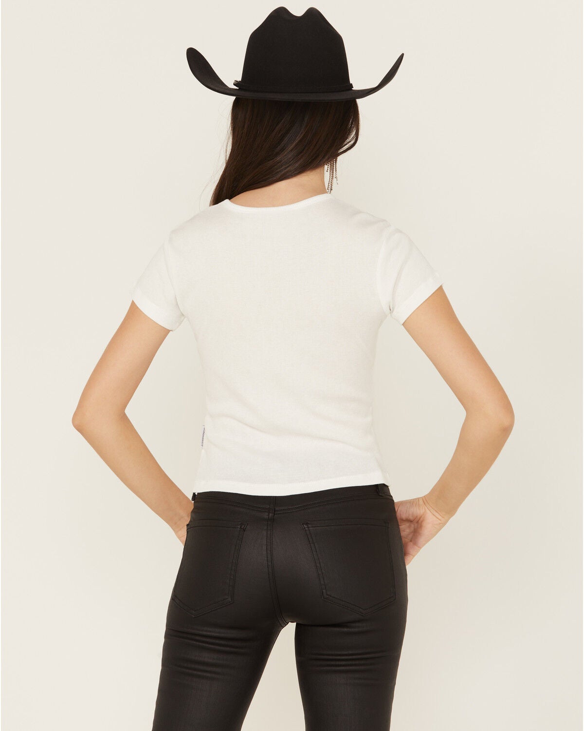 Image #4 - Wonderwest Women's Faceless Cowgirl Short Sleeve Baby Rib Tee, White, hi-res