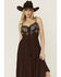 Image #2 - Shyanne Women's Embroidered Tie Front Midi Dress, Dark Brown, hi-res