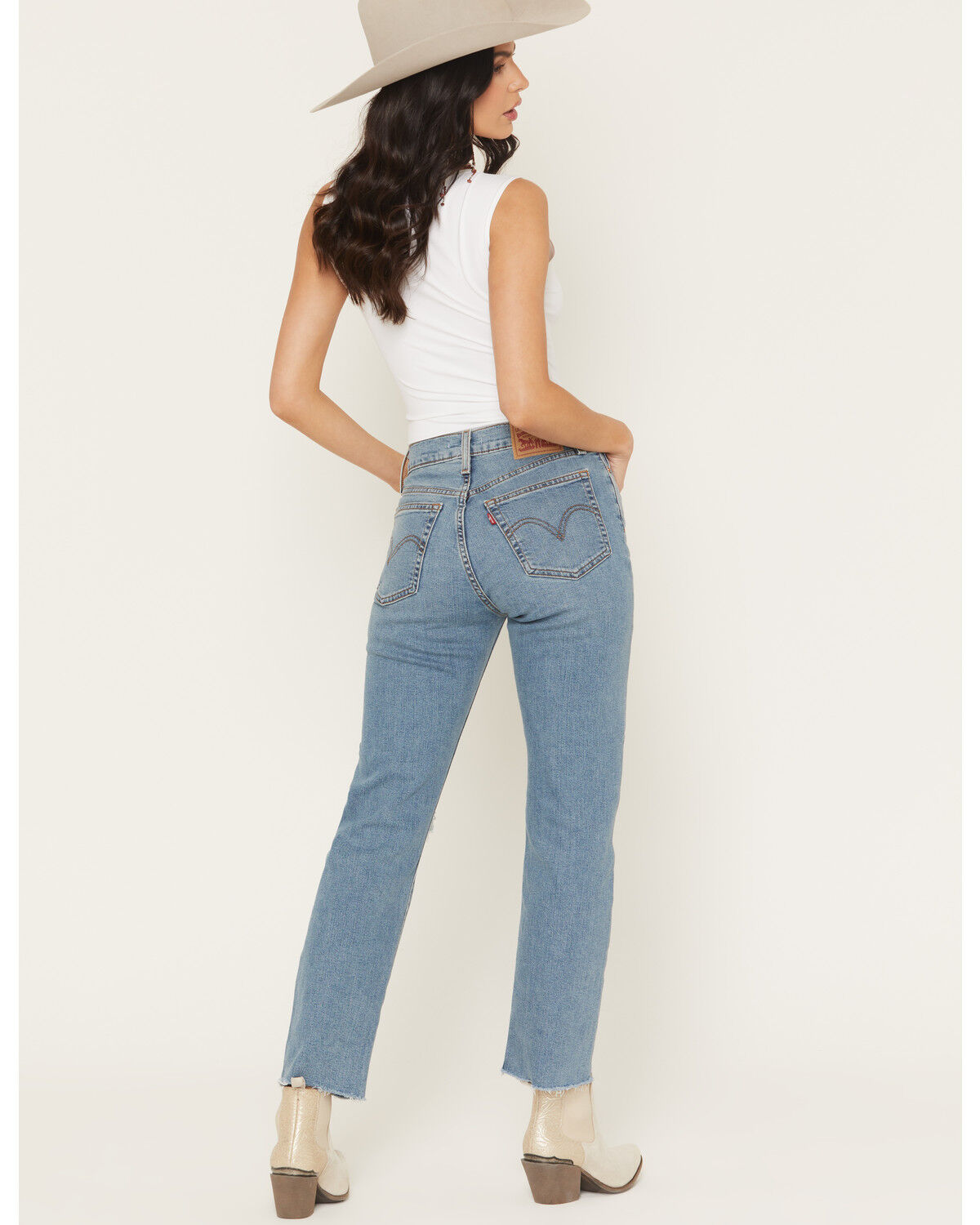 Image #3 - Levi's Women's Night Shift Light Wash High Rise Wedgie Straight Stretch Denim Jeans, Light Wash, hi-res