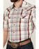 Image #3 - Cody James Men's Festive Plaid Print Short Sleeve Snap Western Shirt, Ivory, hi-res