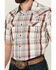Image #3 - Cody James Men's Festive Plaid Print Short Sleeve Snap Western Shirt , Ivory, hi-res