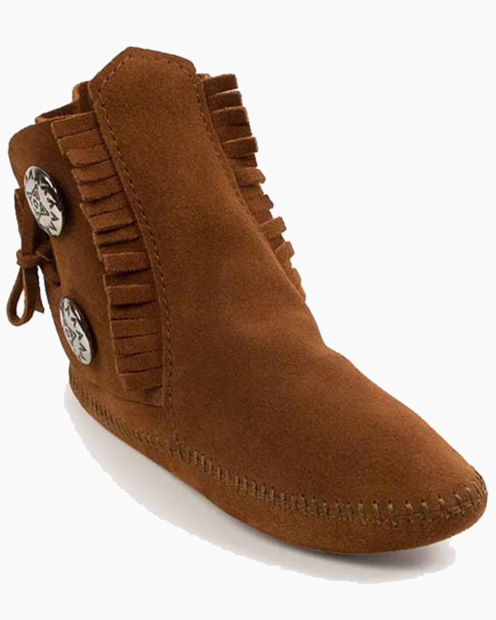 Minnetonka Men s Two Button Softsole Moccasin Boots Moc Toe Sheplers