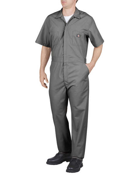 Dickies Short Sleeve Work Coveralls - Big & Tall, Grey, hi-res