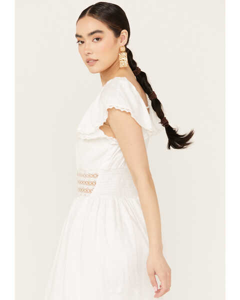 Image #2 - Angie Women's Crochet Front Dress, White, hi-res