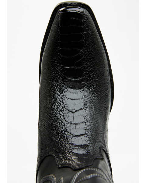 Image #6 - Dan Post Men's 12" Exotic Ostrich Leg Western Boots - Square Toe , Black, hi-res
