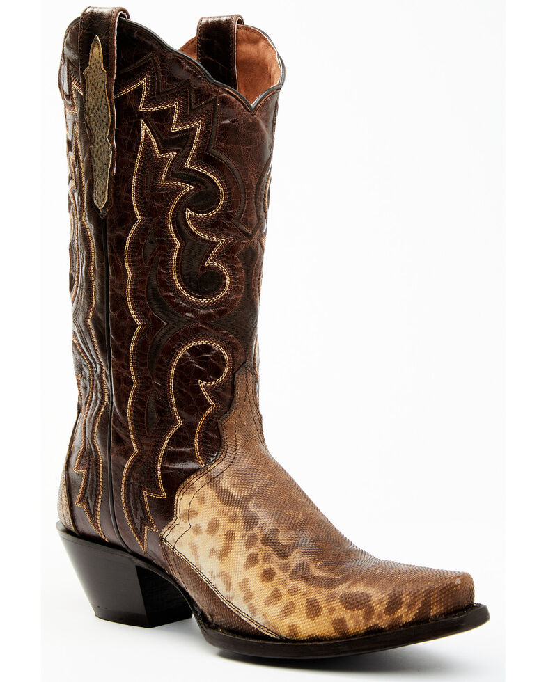 Dan Post Women's Karung Snake Brown Exotic Western Boot - Snip Toe , Brown, hi-res